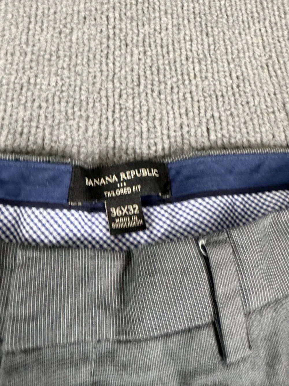 Banana Republic Mens Gray Tailored Fit Dress Pants 36x32 Flat Front
